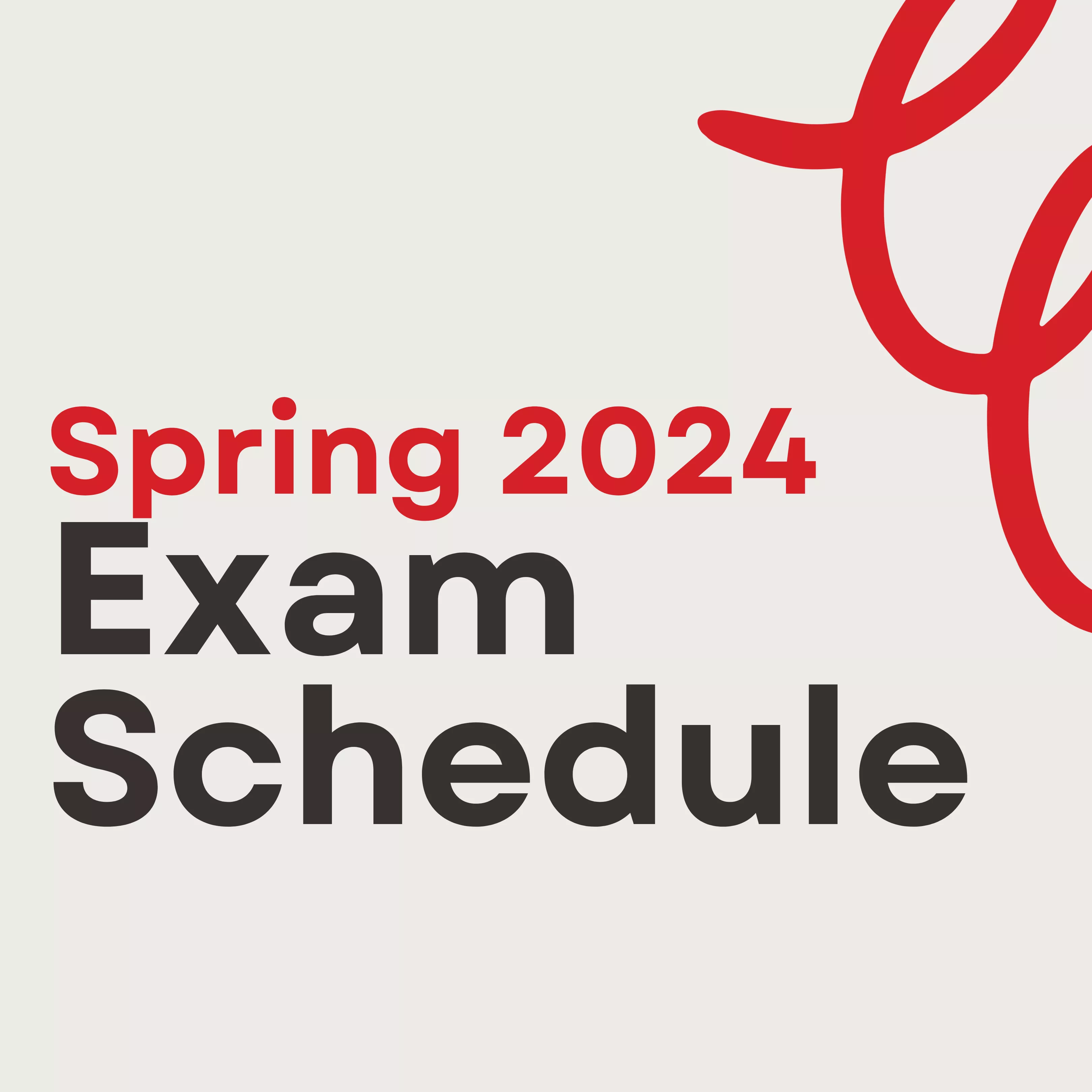 Link to Spring 2024 exam schedule