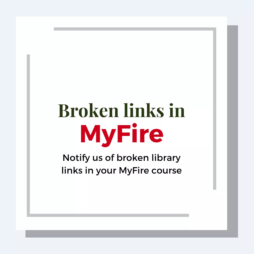 Broken Links in MyFire